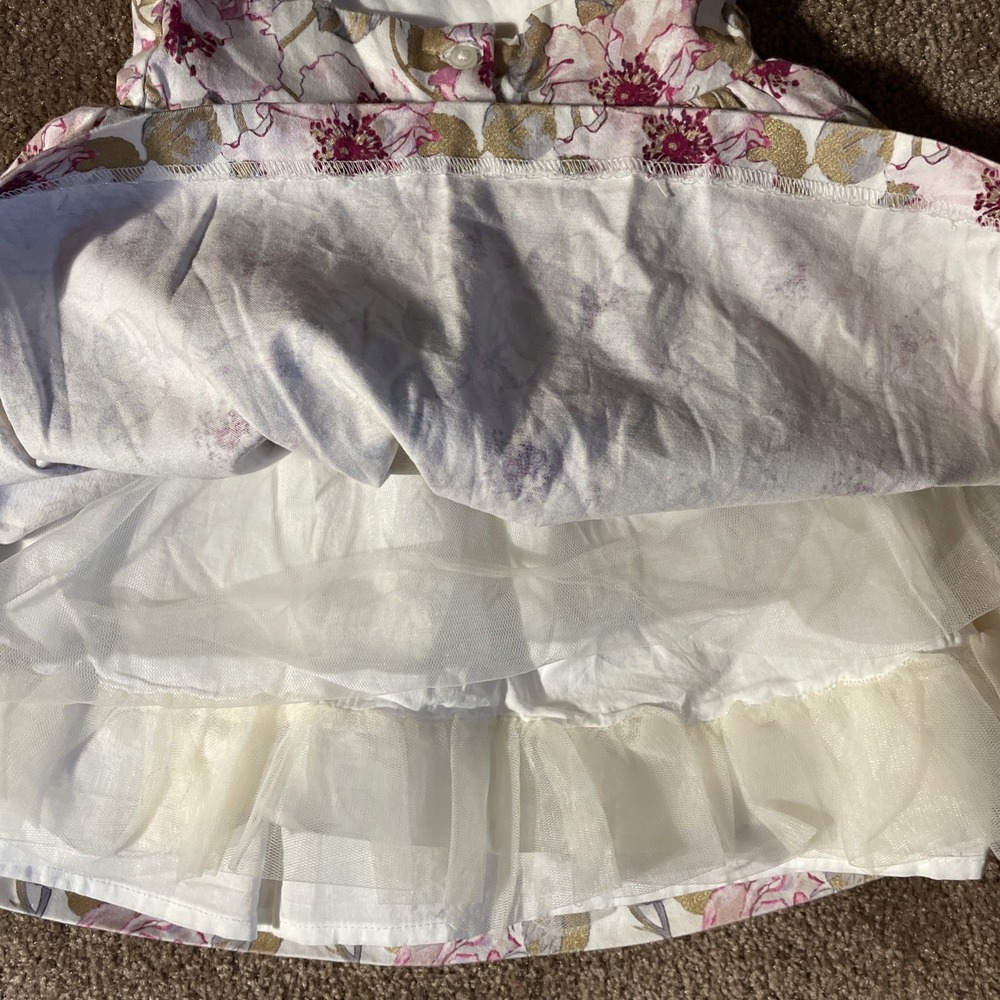 Janie and Jack Floral Kids Dress - Pink and Green - Picture 5 of 6